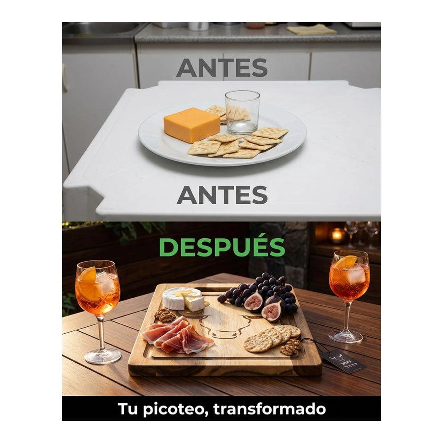 Tabla De Cortar Picar Carne Acacia 33cm Wayu + Grabado Personalizado