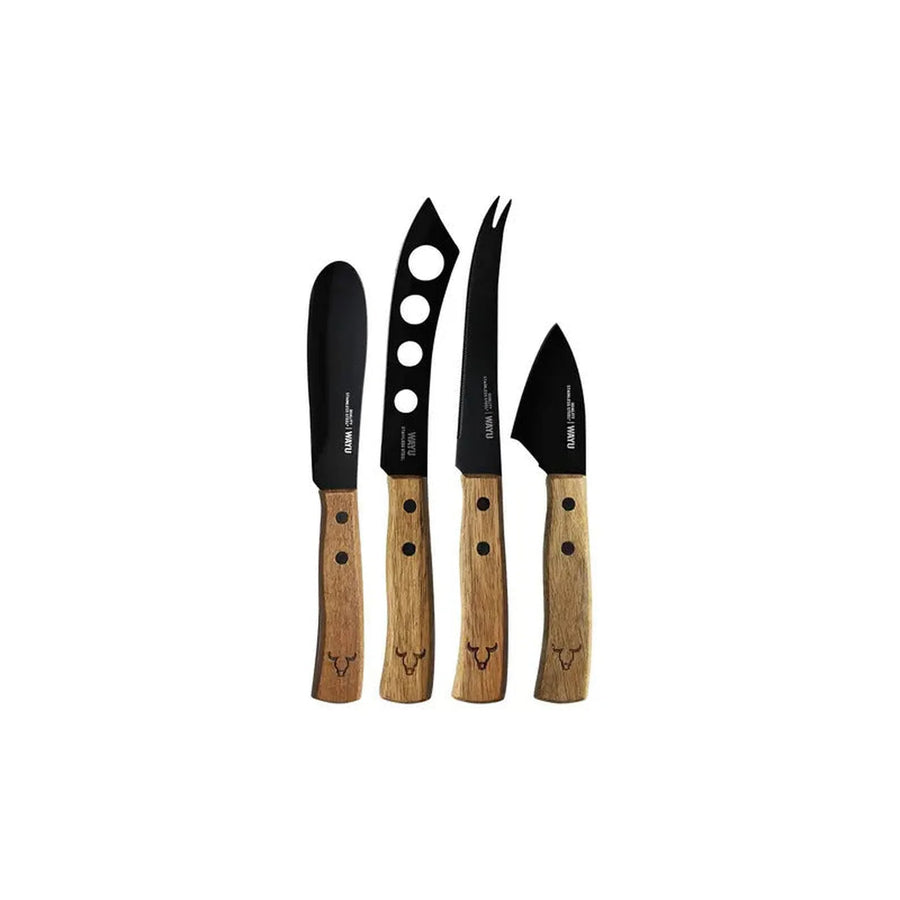 Tabla Para Aperitivos Wayu + 4 Cuchillos Quesos Premium + Grabado Personalizado