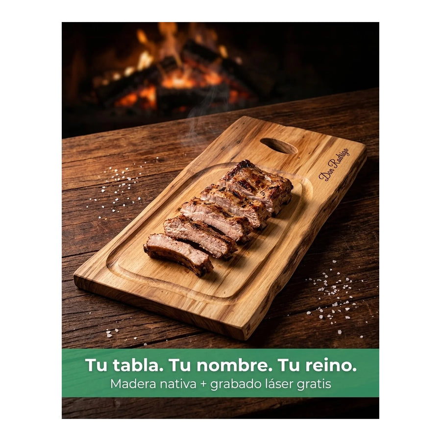 Tabla para Carne Madera Nativa 50cm + Grabado Personalizado