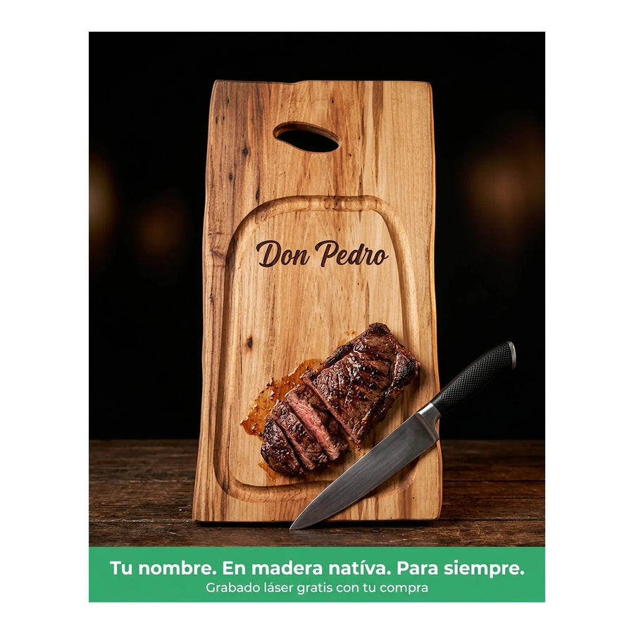 Tabla para Carne Madera Nativa 30cm + Grabado Personalizado