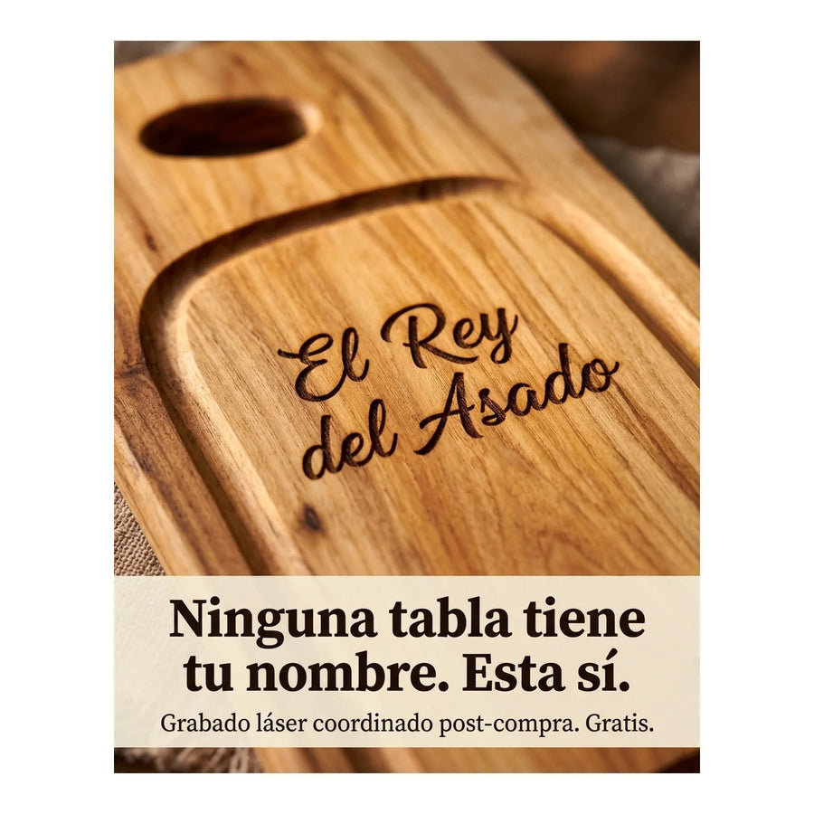 Tabla para Carne Madera Nativa 50cm + Grabado Personalizado