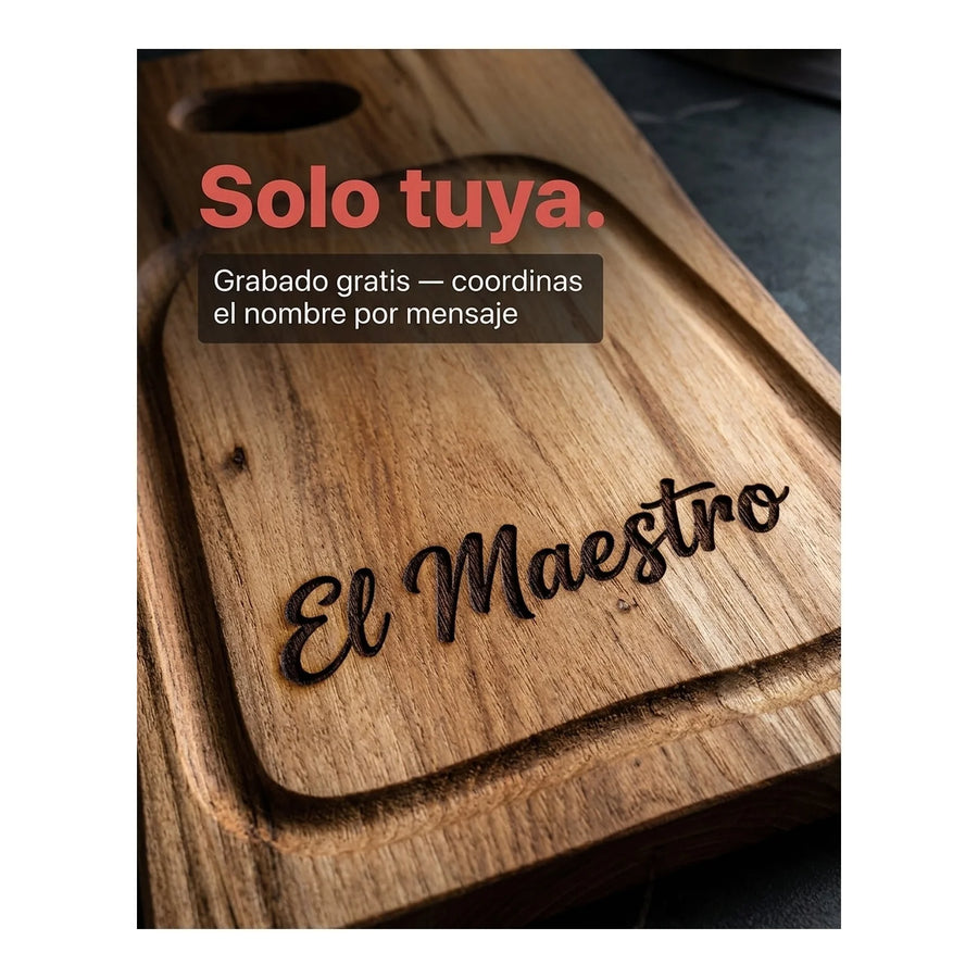 Tabla para Carne Madera Nativa 30cm + Grabado Personalizado