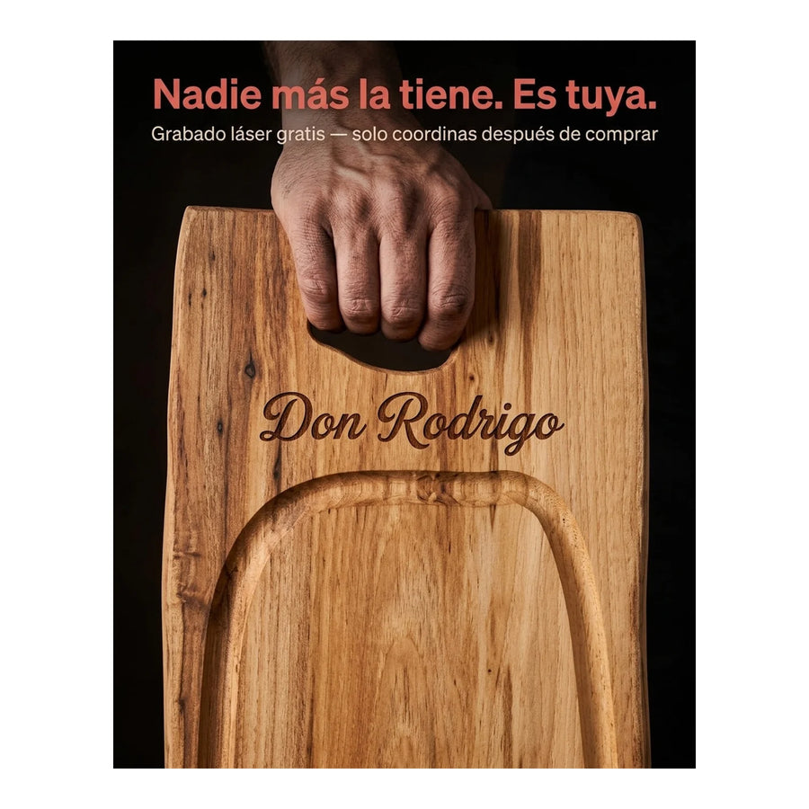 Tabla para Carne Madera Nativa 40cm + Grabado Personalizado