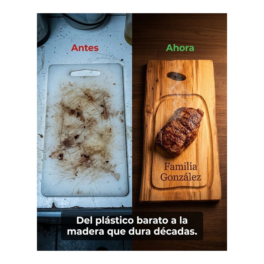 Tabla para Carne Madera Nativa 50cm + Grabado Personalizado