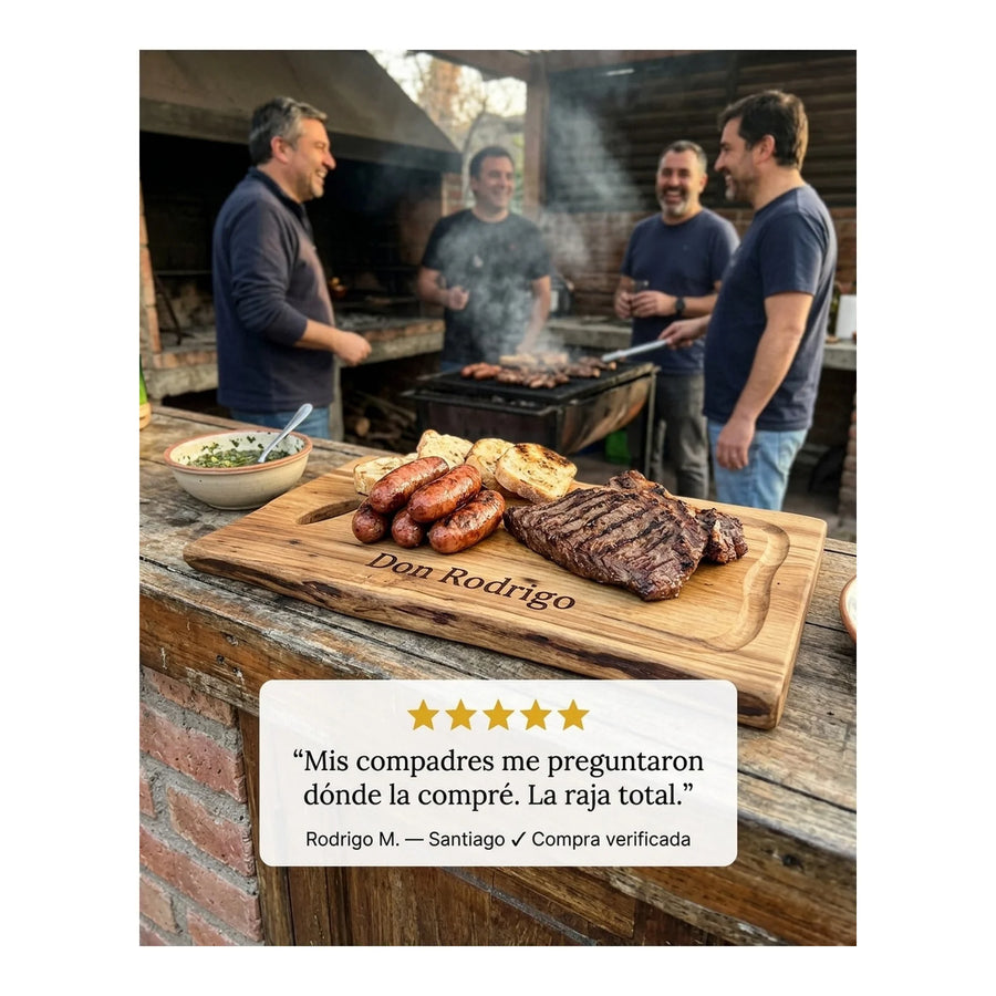 Tabla para Carne Madera Nativa 50cm + Grabado Personalizado