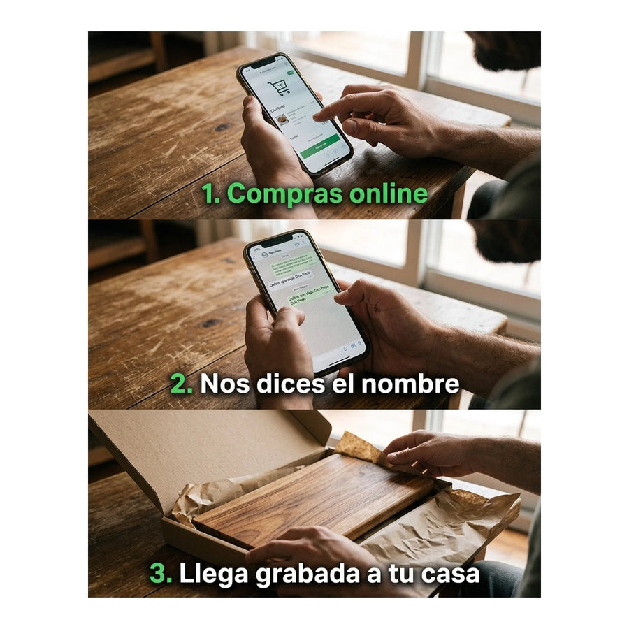 Tabla para Carne Madera Nativa 60cm + Grabado Personalizado