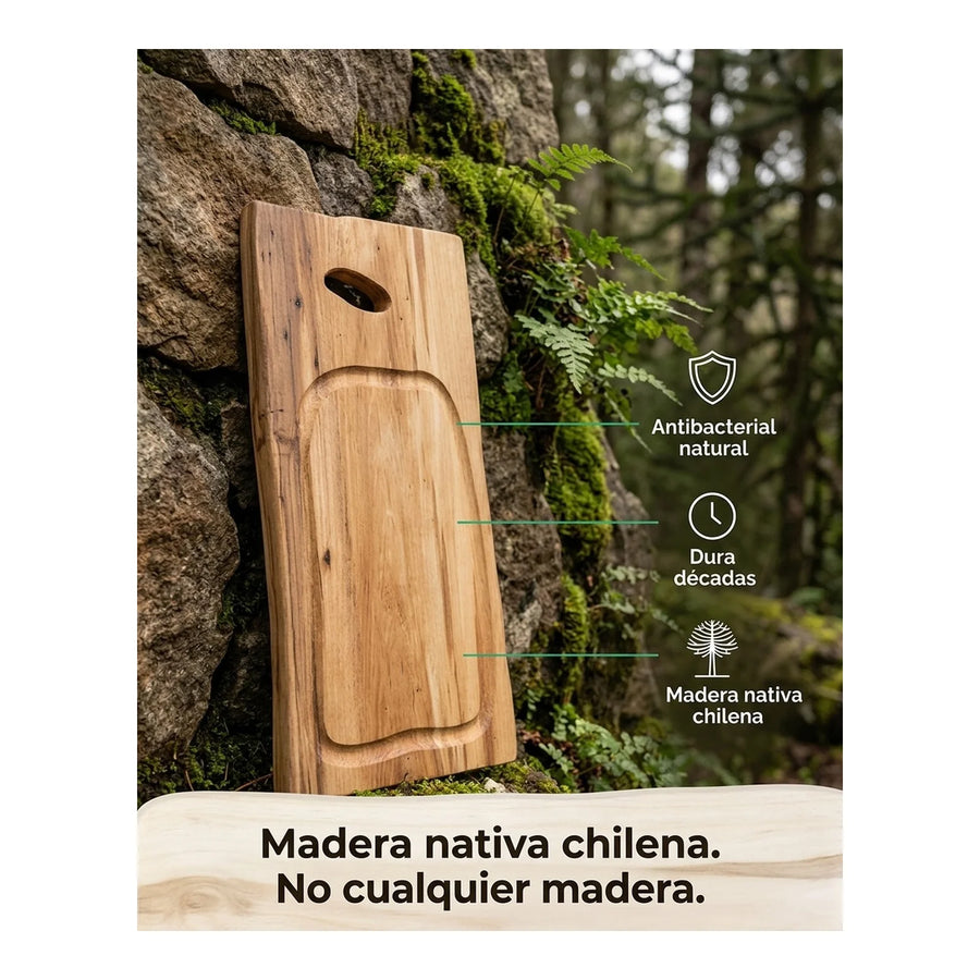 Tabla para Carne Madera Nativa 50cm + Grabado Personalizado
