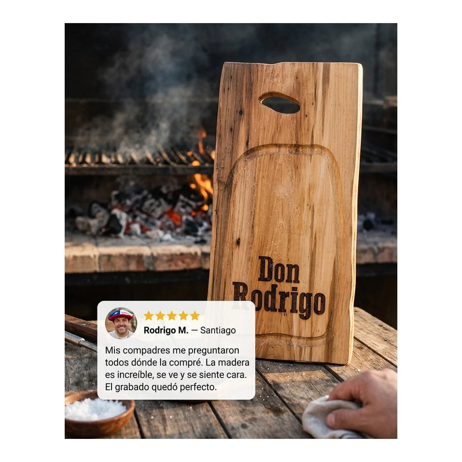 Tabla para Carne Madera Nativa 60cm + Grabado Personalizado