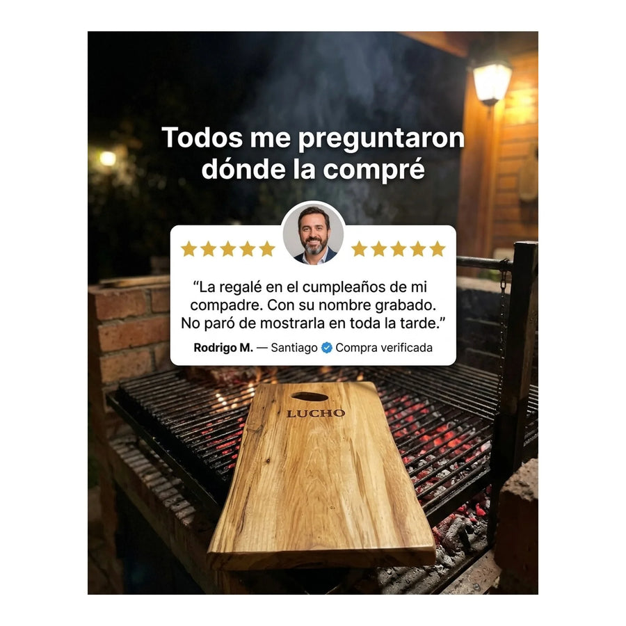 Tabla para Carne Madera Nativa 40cm + Grabado Personalizado