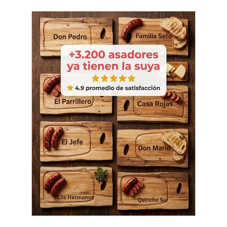 Tabla para Carne Madera Nativa 50cm + Grabado Personalizado