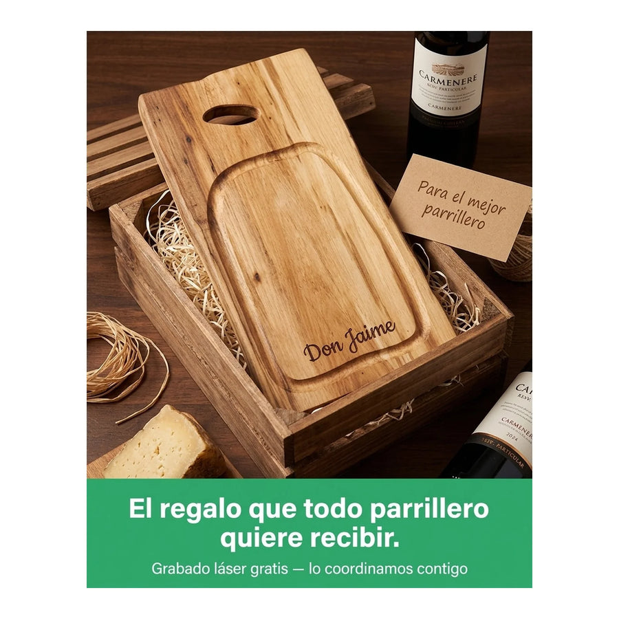Tabla para Carne Madera Nativa 30cm + Grabado Personalizado