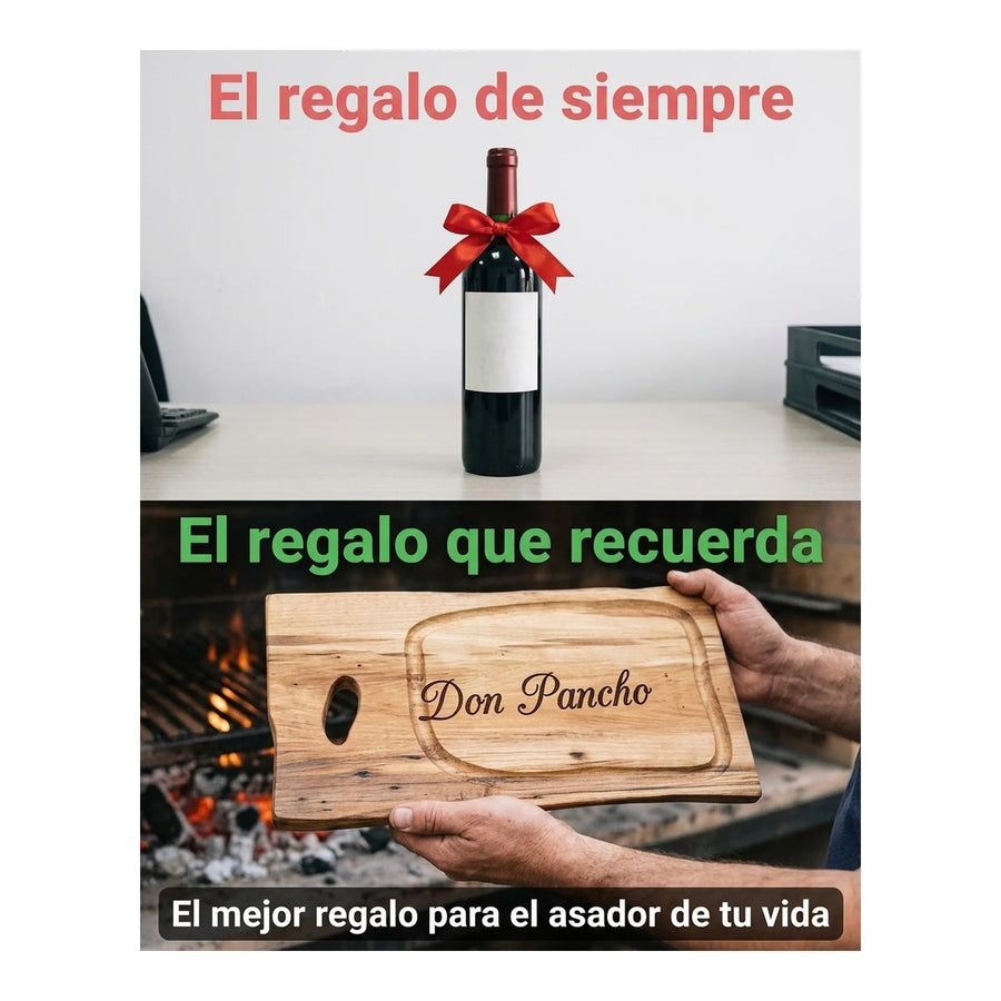 Tabla para Carne Madera Nativa 40cm + Grabado Personalizado