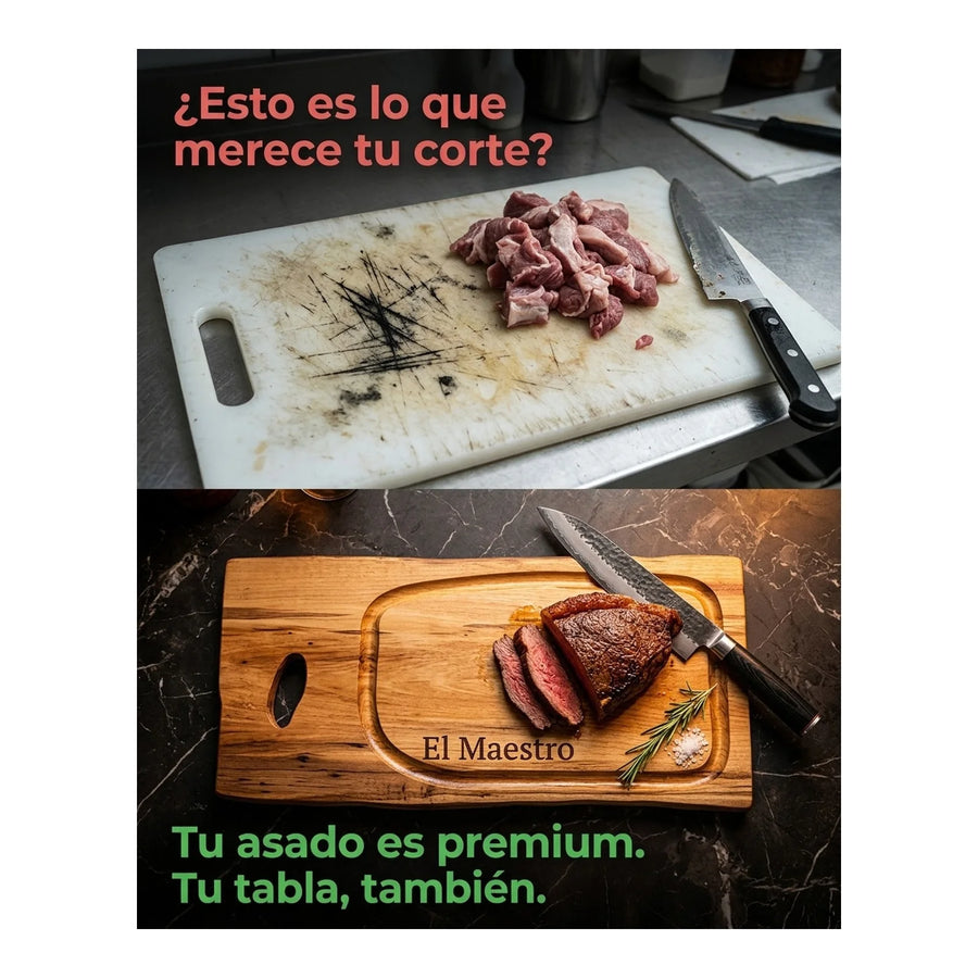 Tabla para Carne Madera Nativa 30cm + Grabado Personalizado