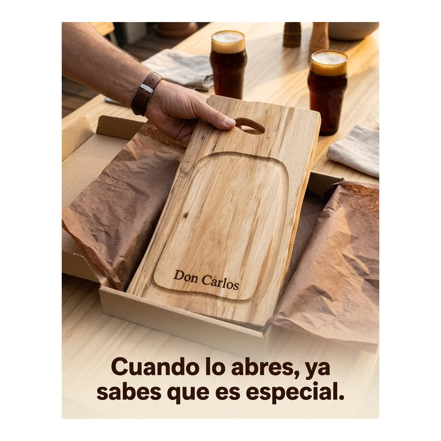 Tabla para Carne Madera Nativa 50cm + Grabado Personalizado
