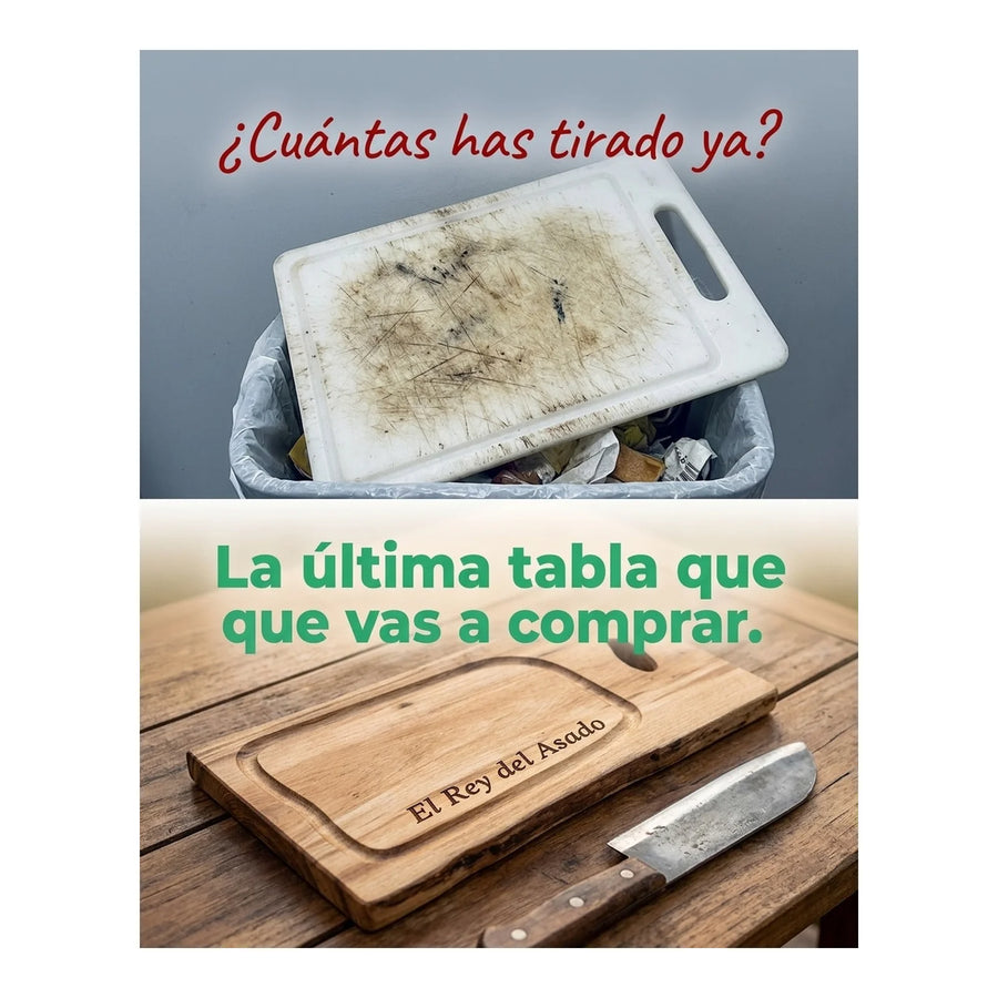 Tabla para Carne Madera Nativa 60cm + Grabado Personalizado
