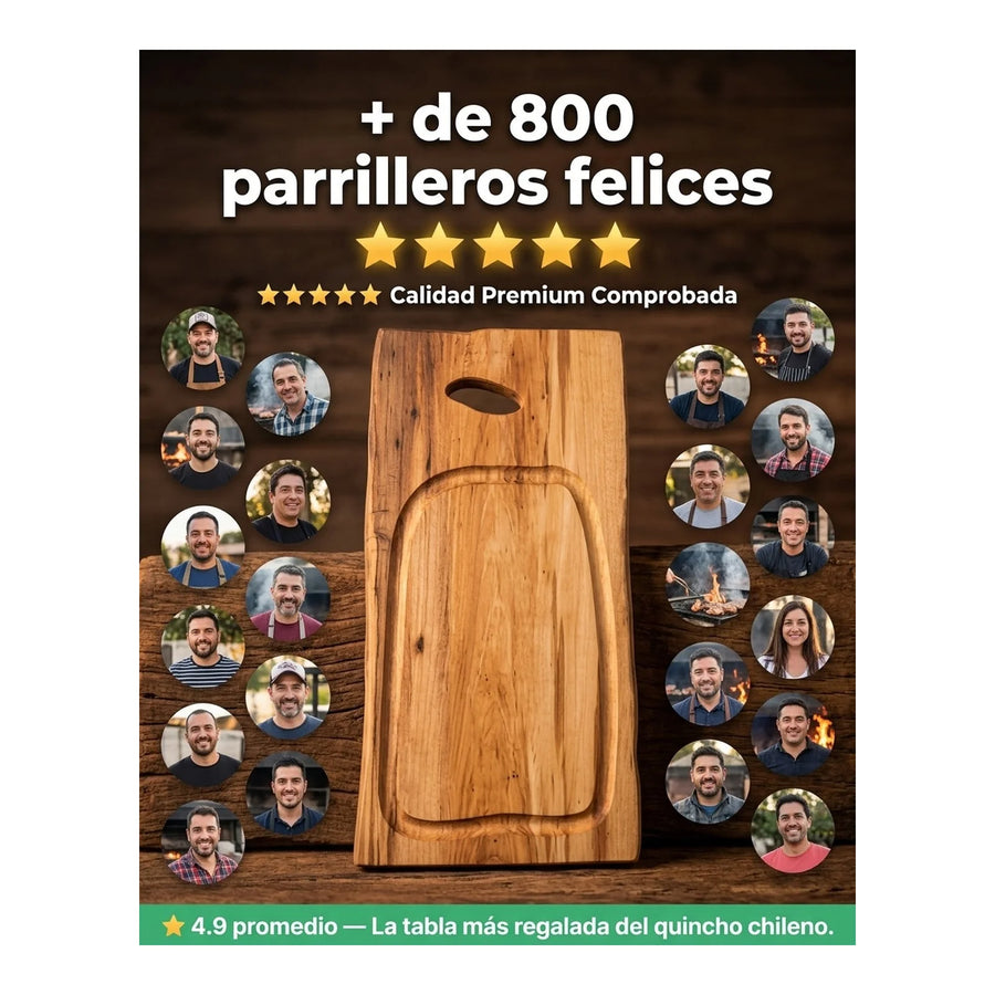 Tabla para Carne Madera Nativa 30cm + Grabado Personalizado