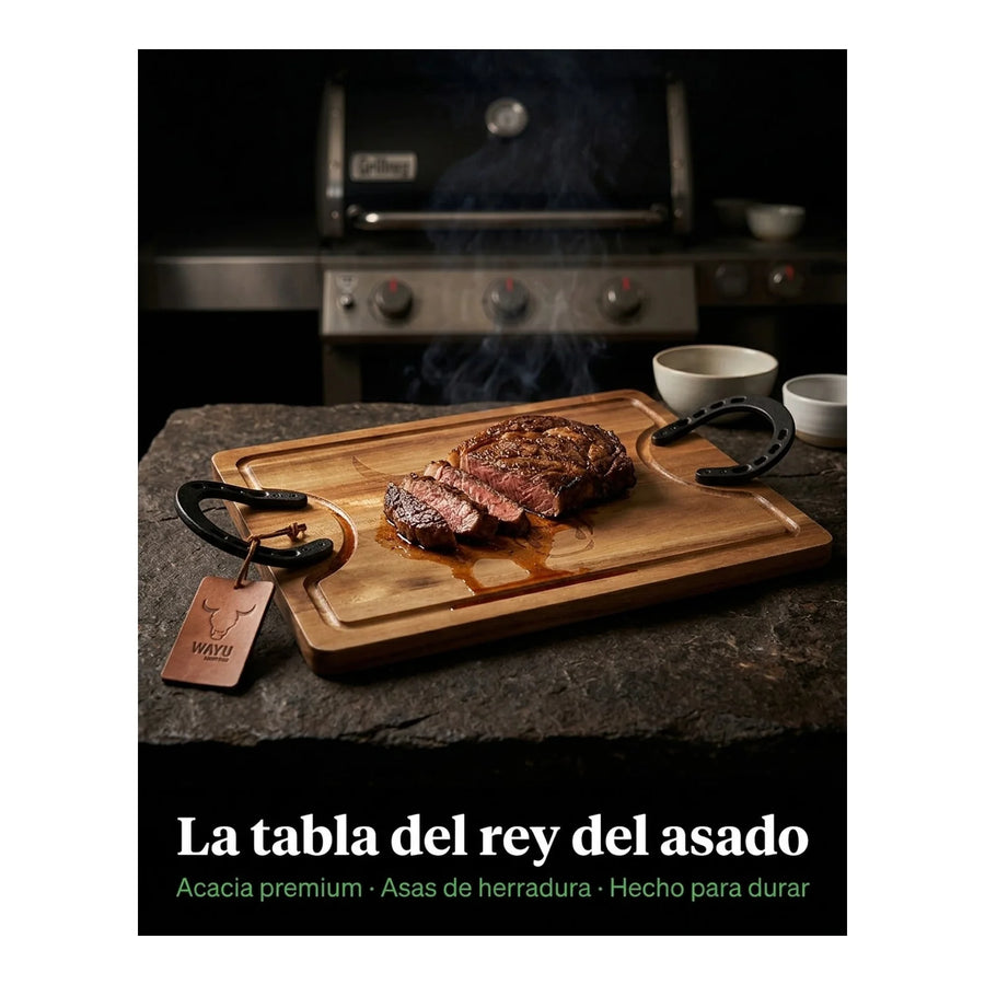 Tabla Para Picar Carne Picadillos Madera Premium Wayu Large + Grabado Personalizado