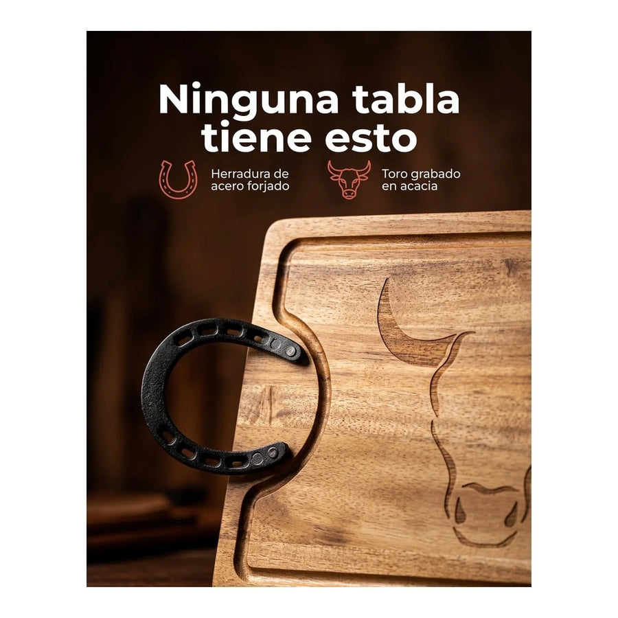 Tabla Para Picar Carne Picadillos Madera Premium Wayu Large + Grabado Personalizado