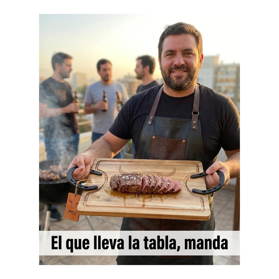 Tabla Para Picar Carne Picadillos Madera Premium Wayu Large + Grabado Personalizado