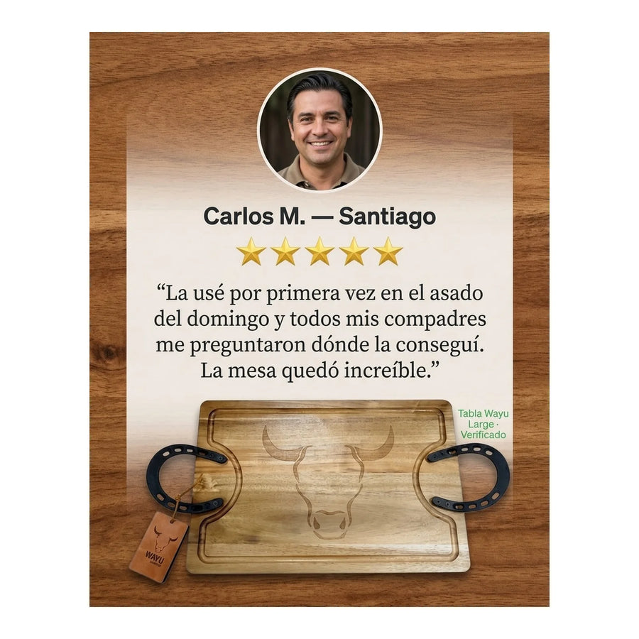Tabla Para Picar Carne Picadillos Madera Premium Wayu Large + Grabado Personalizado
