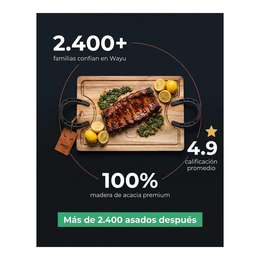 Tabla Para Picar Carne Picadillos Madera Premium Wayu Large + Grabado Personalizado