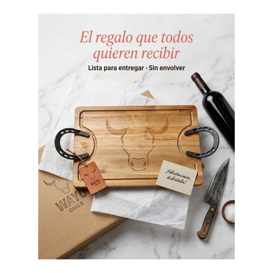 Tabla Para Picar Carne Picadillos Madera Premium Wayu Large + Grabado Personalizado