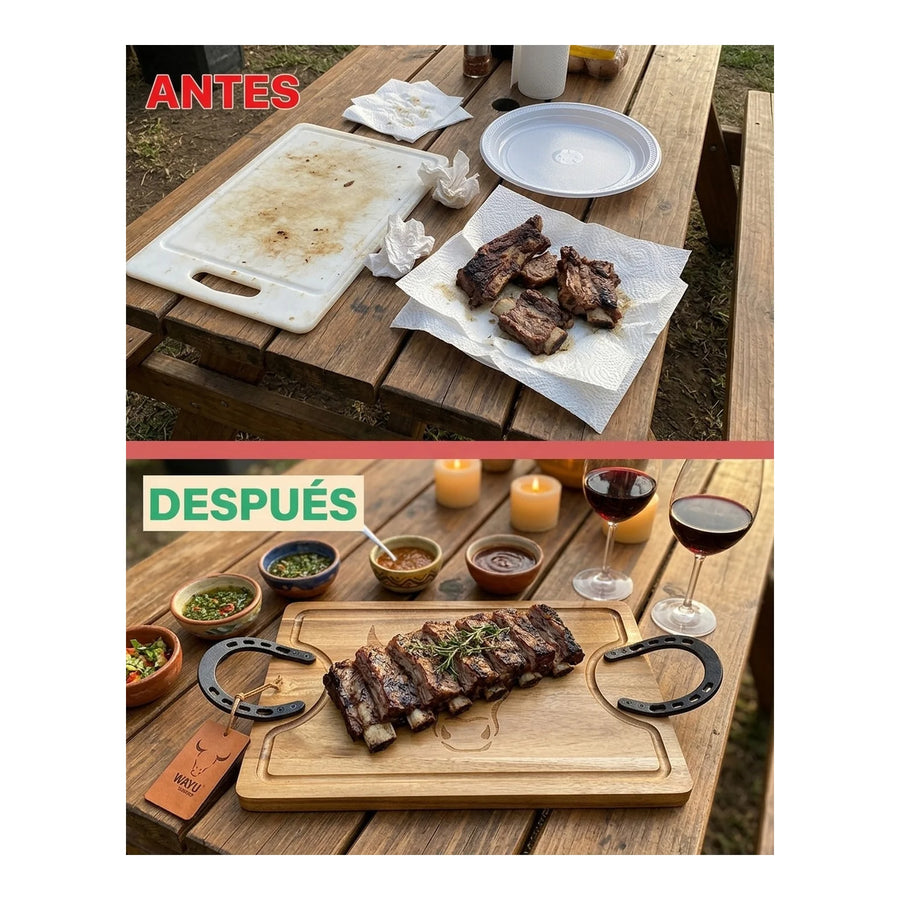 Tabla Para Picar Carne Picadillos Madera Premium Wayu Large + Grabado Personalizado