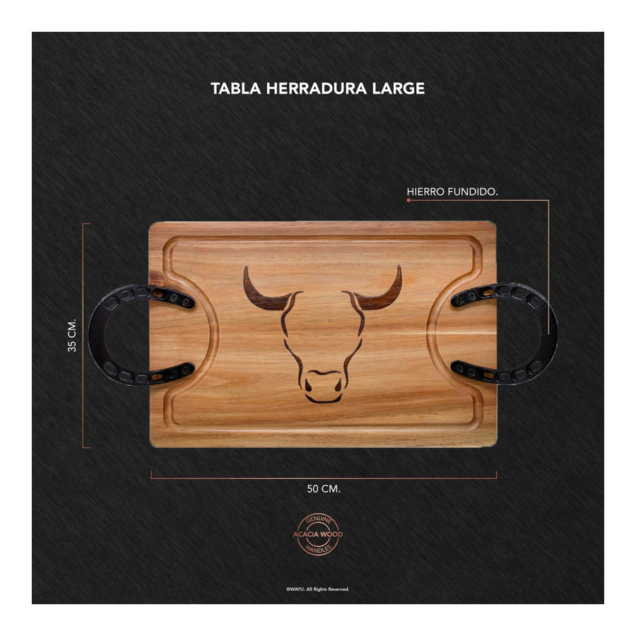 Tabla Para Picar Carne Picadillos Madera Premium Wayu Large + Grabado Personalizado