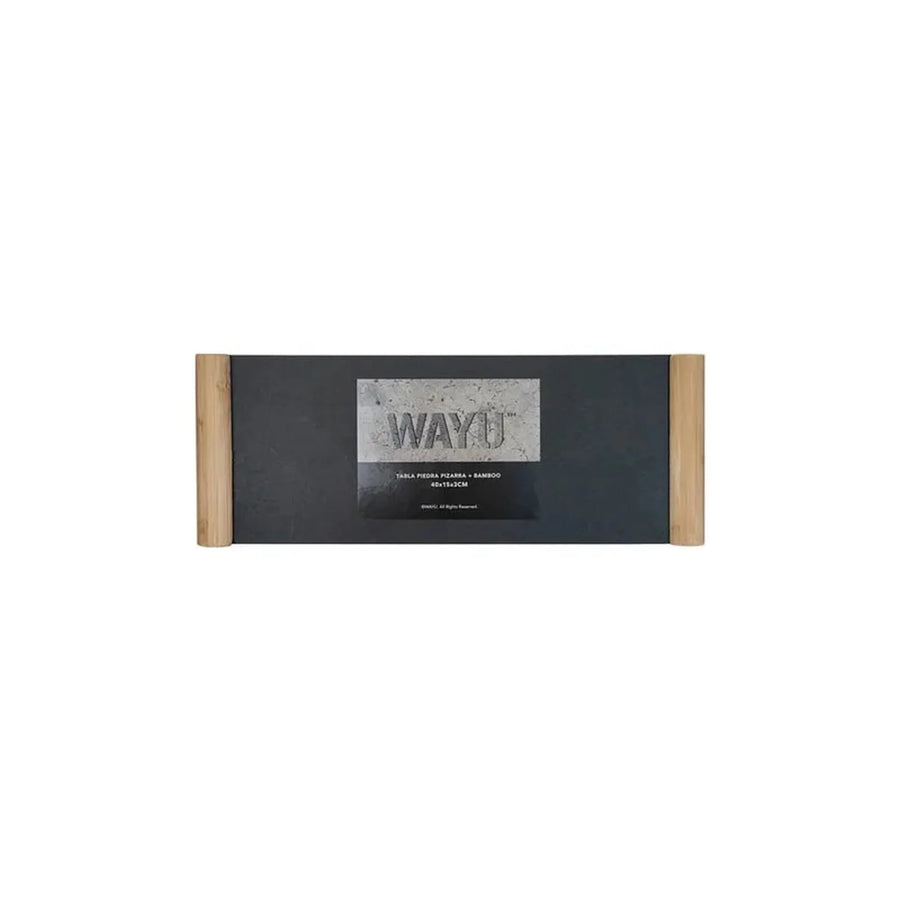 Tabla Piedra Pizarra Wayu 40cm Liso Negro
