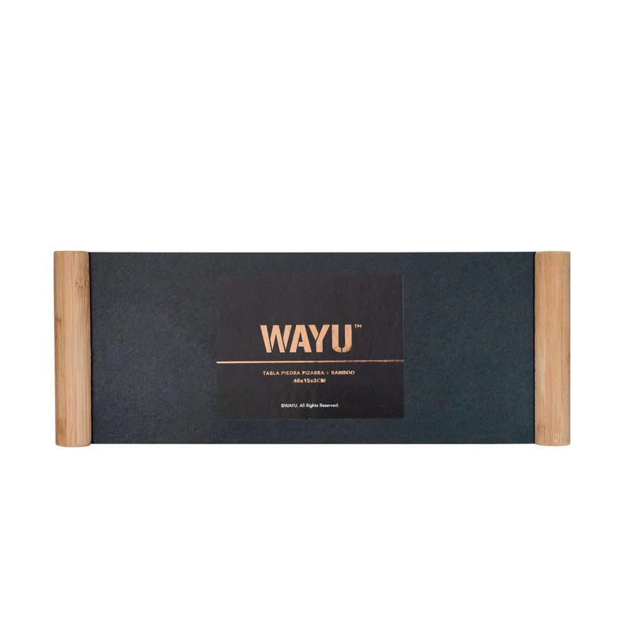 Tabla Piedra Pizarra Wayu 40cm Liso Negro