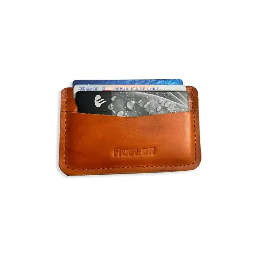 Tarjetero De Cuero Horizontal + Grabado Làser Gratis Café Cuero