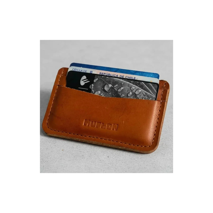 Tarjetero De Cuero Horizontal + Grabado Làser Gratis Café Cuero