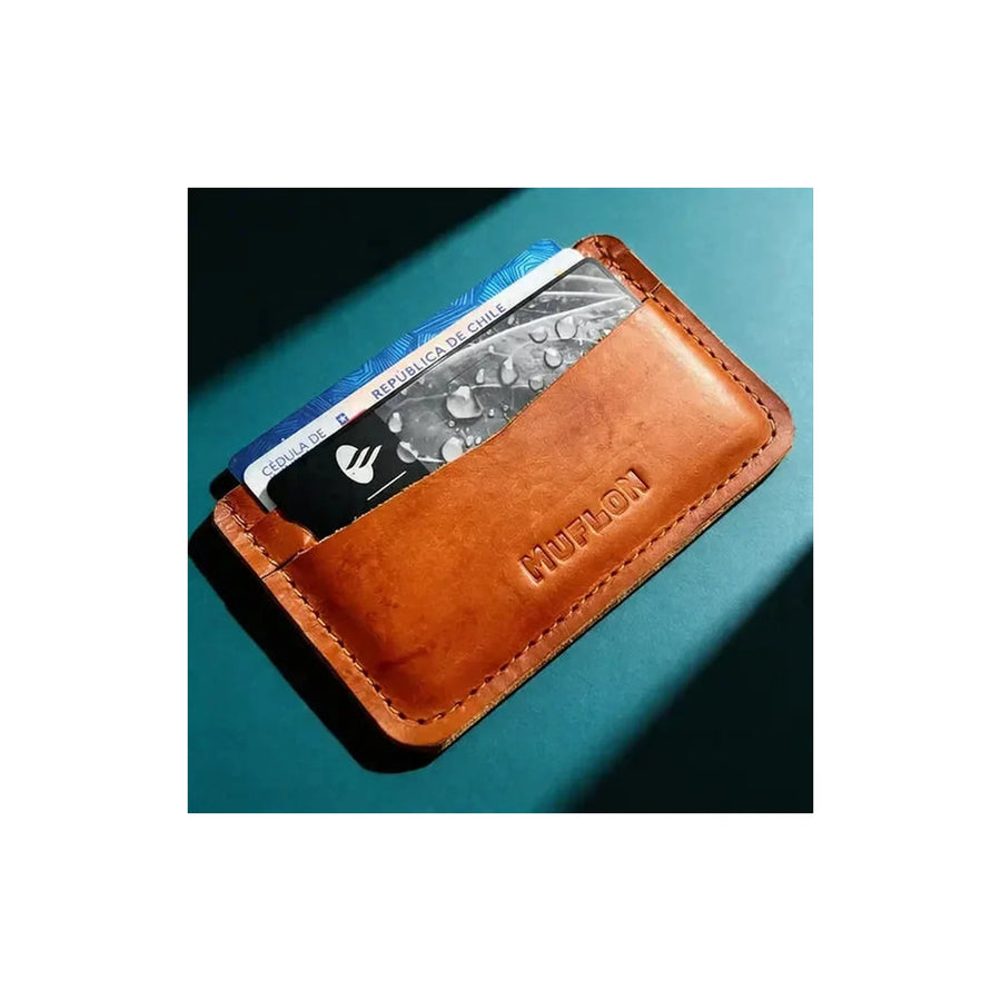 Tarjetero De Cuero Horizontal + Grabado Làser Gratis Café Cuero