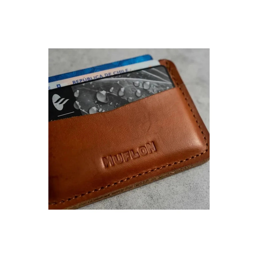 Tarjetero De Cuero Horizontal + Grabado Làser Gratis Café Cuero