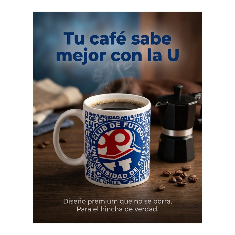 Tazón Mug Clásico U De Chile Uch Vaso Café Té Premium Coffee