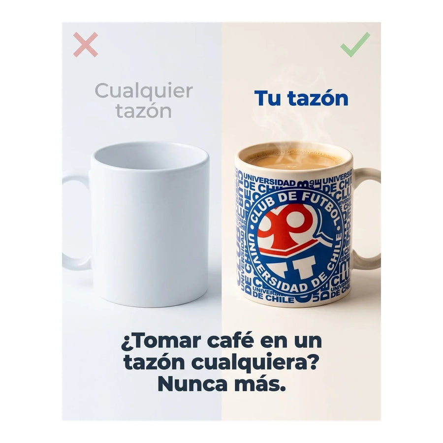 Tazón Mug Clásico U De Chile Uch Vaso Café Té Premium Coffee