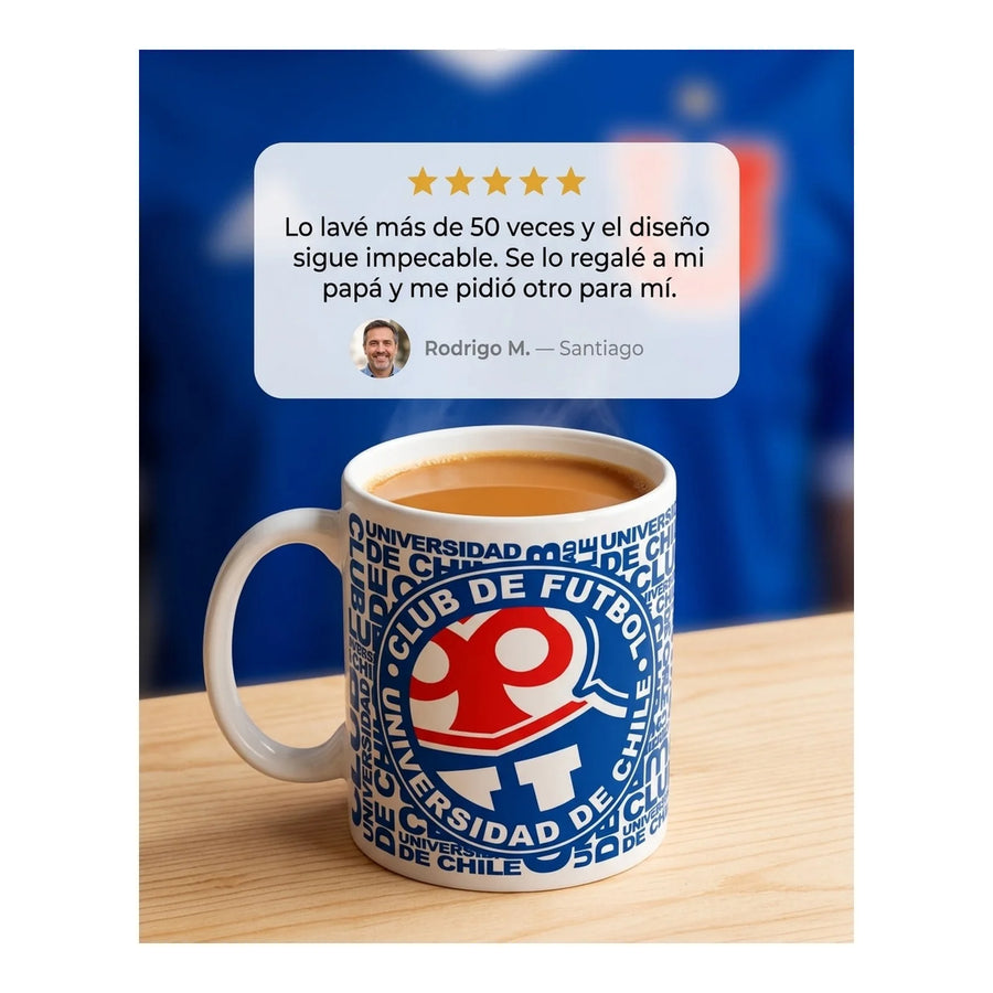 Tazón Mug Clásico U De Chile Uch Vaso Café Té Premium Coffee