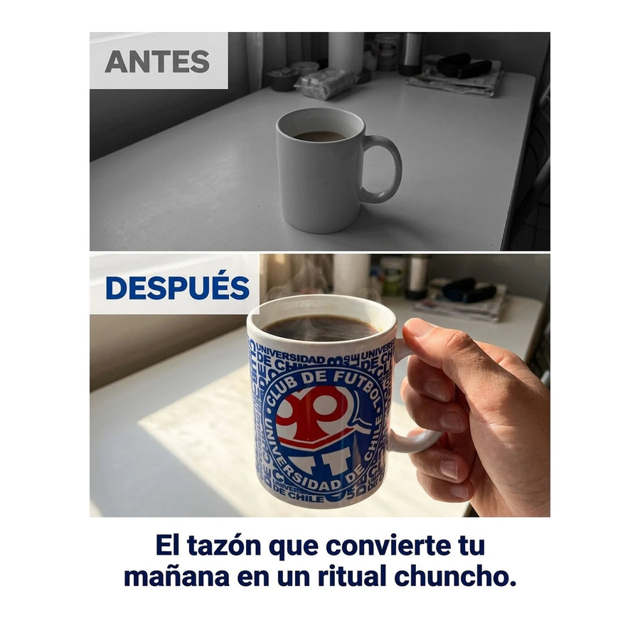 Tazón Mug Clásico U De Chile Uch Vaso Café Té Premium Coffee