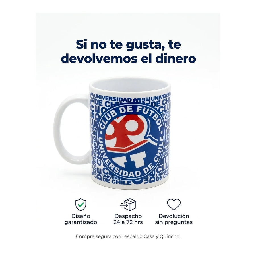 Tazón Mug Clásico U De Chile Uch Vaso Café Té Premium Coffee