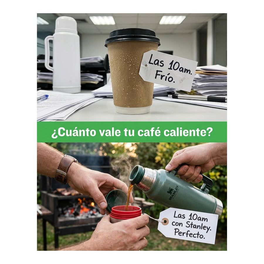 Termo 1.4 Lt Stanley Verde + Grabado Personalizado