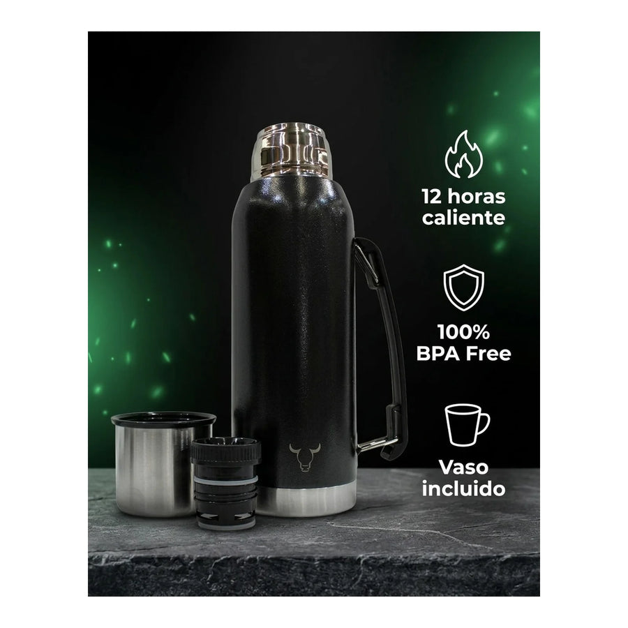 Termo Wayu Premiun De 1 Litro Agua Caliente Libre Bpa Mate + Grabado Personalizado