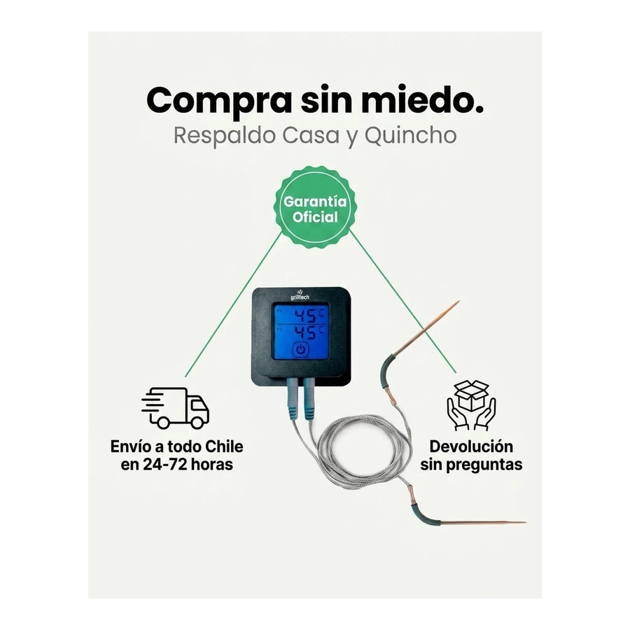 Termómetro Bluetooth Digital 2 Sondas Carne Asado Bbq