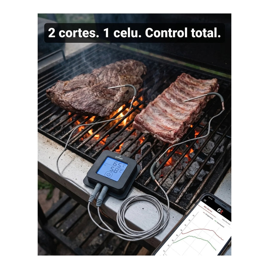 Termómetro Bluetooth Digital 2 Sondas Carne Asado Bbq