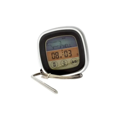 Termómetro Digital Para Carnes Asado Parrilla Ahumado Bbq Plateado