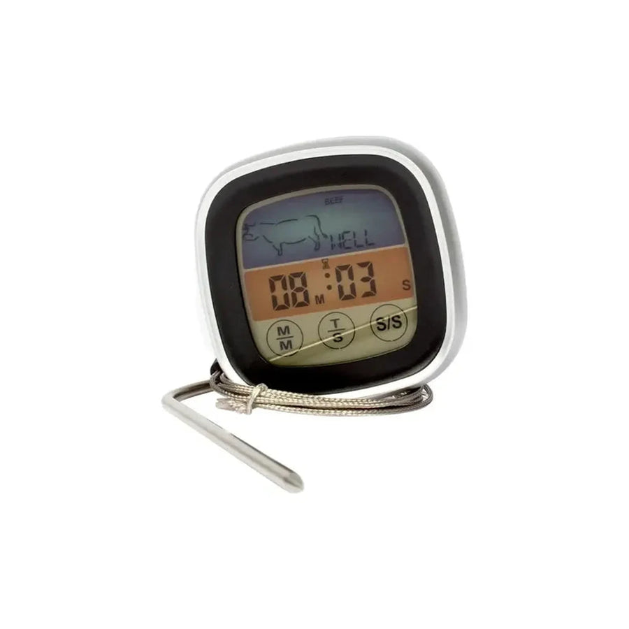 Termómetro Digital Para Carnes Asado Parrilla Ahumado Bbq Plateado