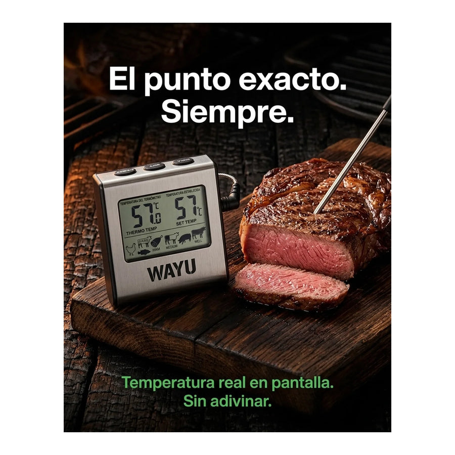 Termómetro Digital Para Carnes Wayu Asado Parrilla Ahumado