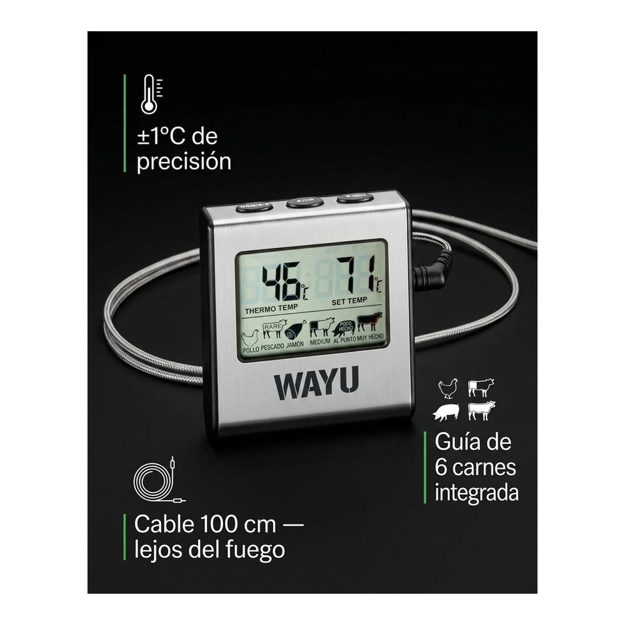 Termómetro Digital Para Carnes Wayu Asado Parrilla Ahumado