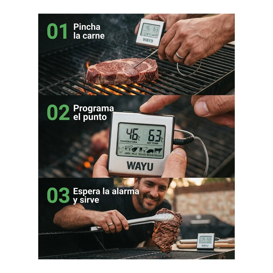 Termómetro Digital Para Carnes Wayu Asado Parrilla Ahumado