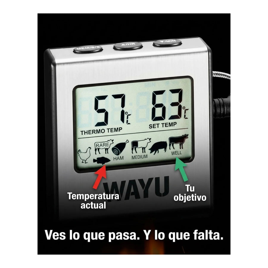 Termómetro Digital Para Carnes Wayu Asado Parrilla Ahumado