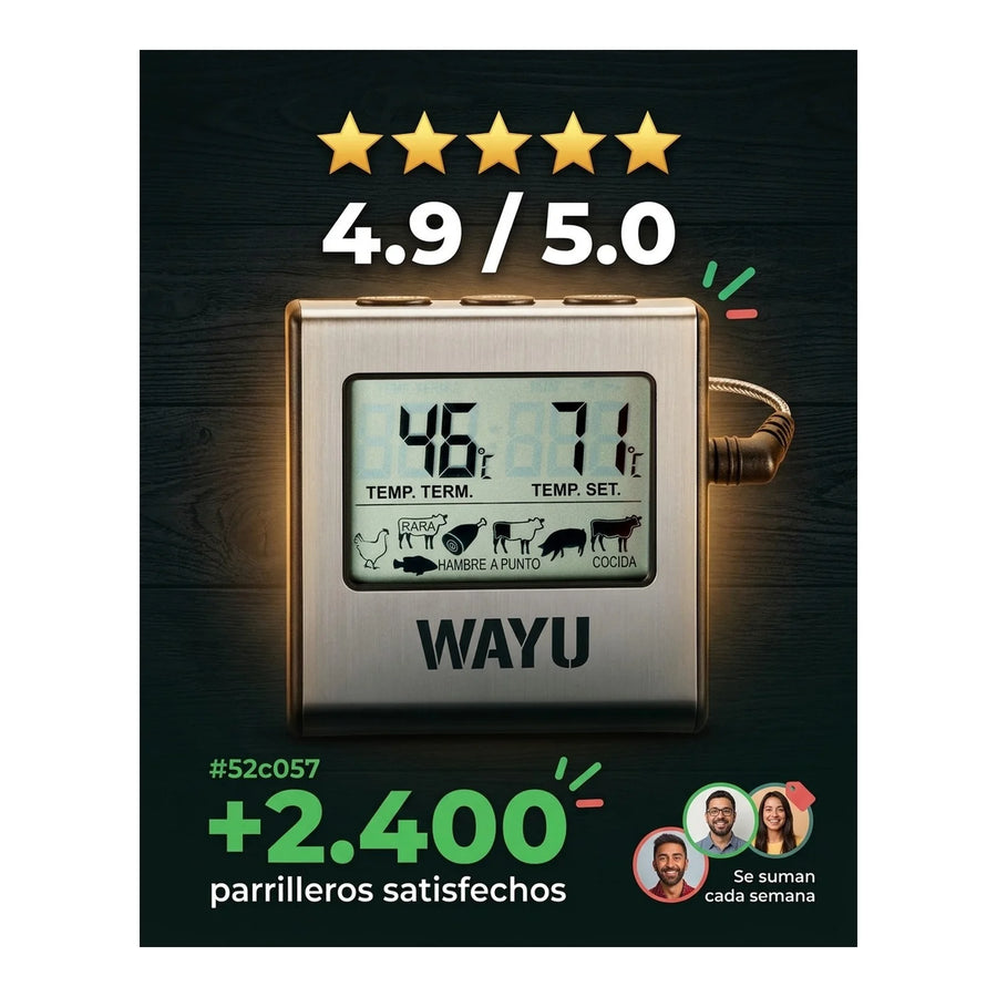 Termómetro Digital Para Carnes Wayu Asado Parrilla Ahumado